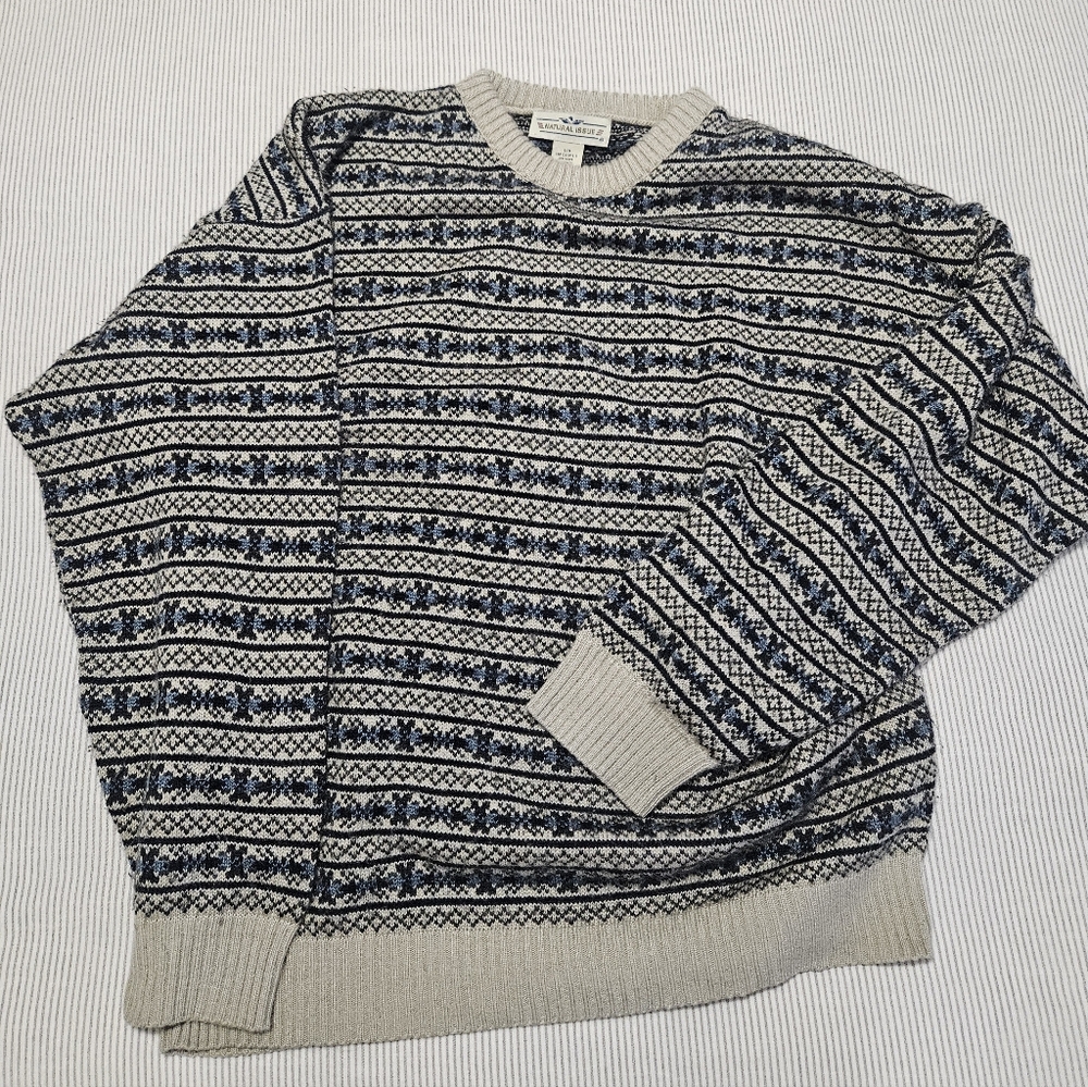 Vintage Sweater - Navy and Cream